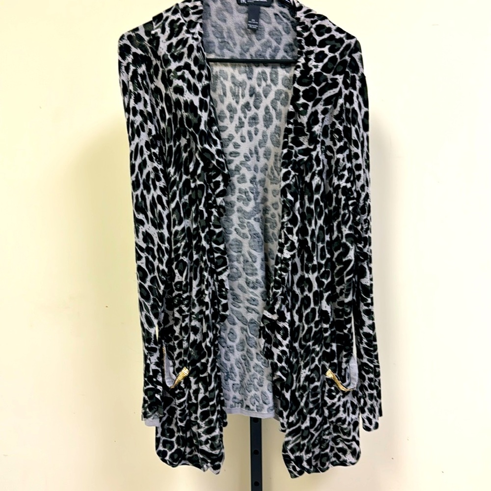 INC long animal print sweater